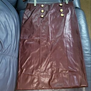 Faux leather skirt